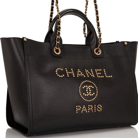 chanel large black bag|Chanel large shopping tote price.